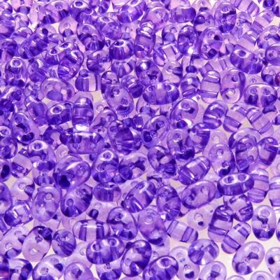 seed beads TWIN 2.5x5mm Violet solgel dyed (25g) Czech - j2055