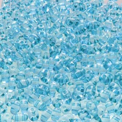 seed beads TWIN 2.5x5mm Blue solgel dyed (25g) Czech - j2058