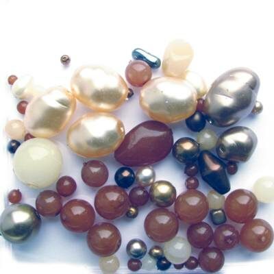 beads asorti Earth Brown (50g) Czech - j263