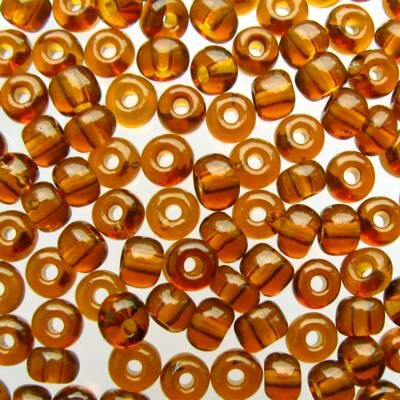 seed beads N5 brown transp. Madeira Topaz (25g) Czech - j299