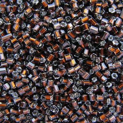 seed beads N9 two-cut brown silver lined (25g) Czech - j623