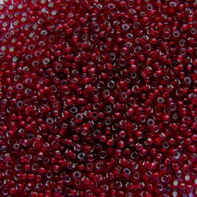 seed beads N10 siam ruby silver lined (25g) Czech - j672