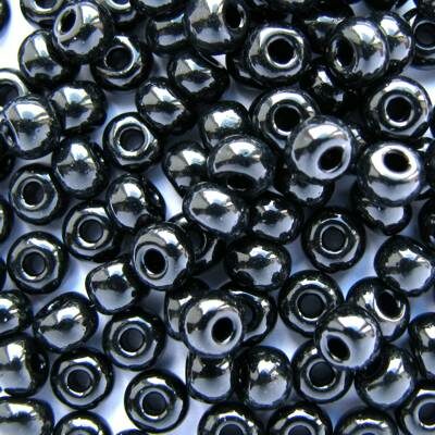 seed beads N4 Black (25g) Czech - j693