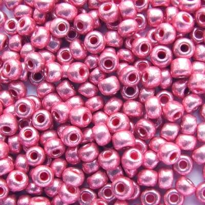 seed beads N6 pink metallic (25g) Czech - j756