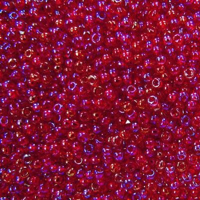 seed beads N11 Siam Ruby rainbow (25g) Czech - j894