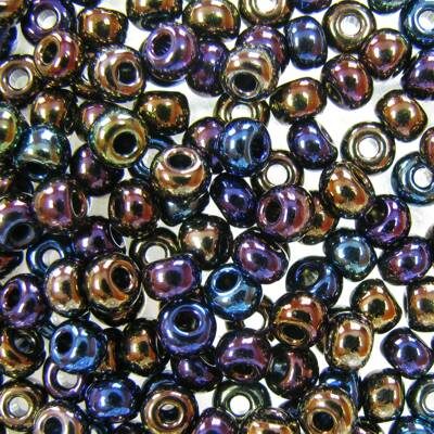 seed beads N5 Black Rainbow (25g) Czech - j895