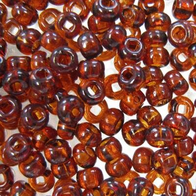 seed beads N5 brown transp. Dark Topaz (25g) Czech - j909