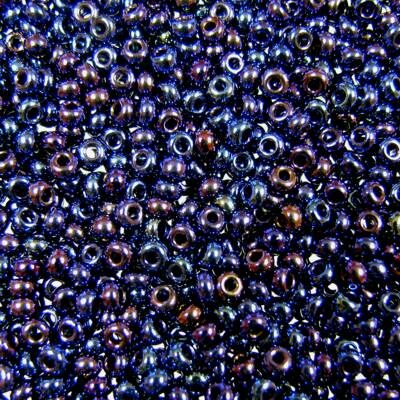 seed beads N9 Blue Oil metallic iris (25g) Czech - j925