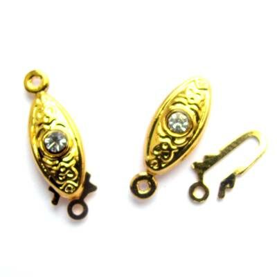 clasp oval gold color with rhinestone - k007