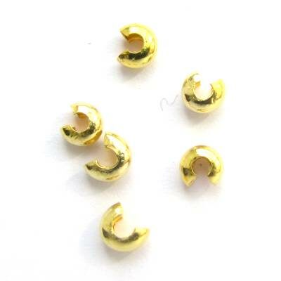 crimp bead cover 3.7x2mm gold color (10pcs)