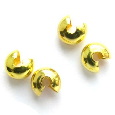 crimp bead cover 6x4mm (10pcs) gold color