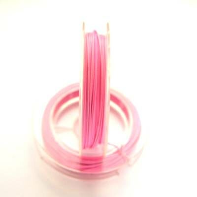 wire 0.5mm steel/nylon Tiger Tail 10m pink/white (-40%) - k124