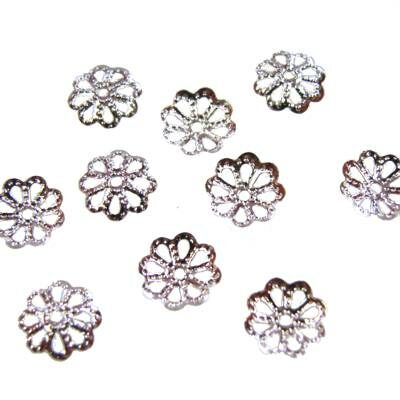 bead cap d7x1.5mm (20pcs) silver color - k241