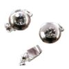 clasp round 10mm silver color with crystal - k242