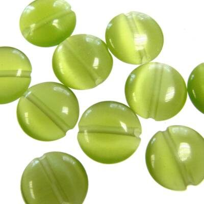 bead pill 10x3mm Cateye green (10pcs) China - k304-1za