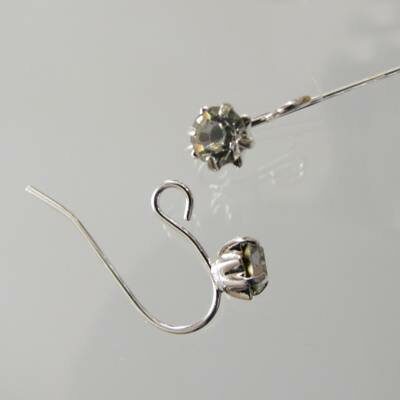 earwire hook 18x4mm with rhinestone silver color (pair) China - k488