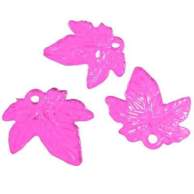 pendant leaf 20x20mm acrylic pink (10pcs) China - k491-ro