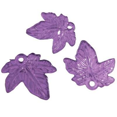 pendant leaf 20x20mm acrylic violet (10pcs) China - k491-vi