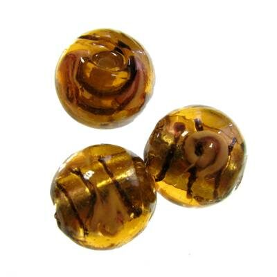 -25% bead round 10mm d.yellow with mirror (10pcs) China - k507