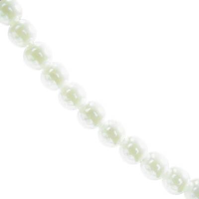 glass pearls 6mm greenish white (30pcs) China - ks06-26
