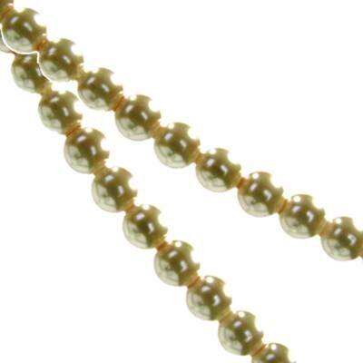 glass pearls 6mm olive green (30pcs) China - ks06-28