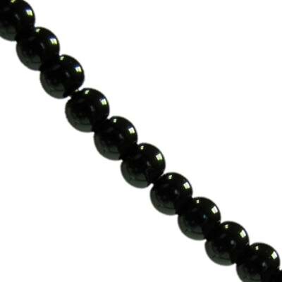 glass pearls 6mm black (30pcs) China - ks06-73