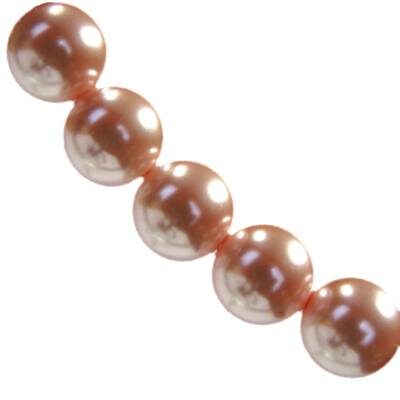 glass pearls 12mm peach (10pcs) China - ks12-17