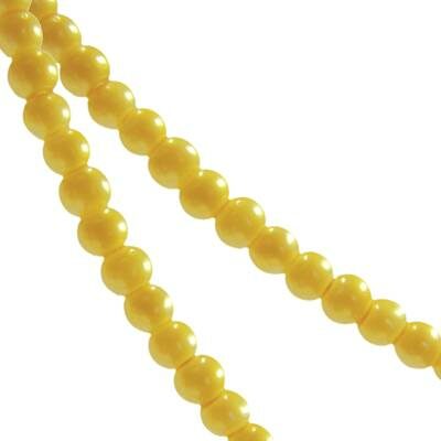 glass pearls 4mm yellow (50pcs) China - ks04-130