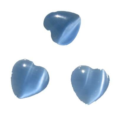 cateye flat back heart ± 12mm light sapphire blue - s03725