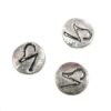 metal bead flat round 10mm with zodiac Capricon - s07457