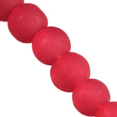 bead round 4mm Frosted (50pcs) red