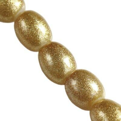 bead oval 6x8mm (20pcs) Gold Powder Metallic gold
