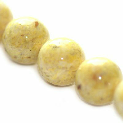 pērle apaļa 6mm Marmora krāsota dzeltena (10gab)