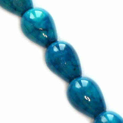 bead drop 5x7mm Marble dyed blue (10pcs)