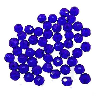 bead round faceted 4mm (50pcs) Dark Sapphire