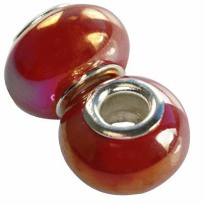 pērle pandoras 10x13 keramikas sarkana AB