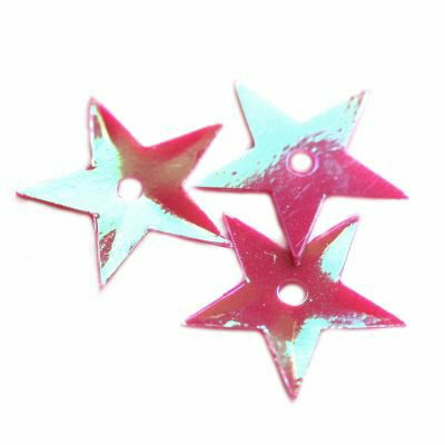 sequins stars 13mm pink cream-rainbow (10g; ~500pcs)