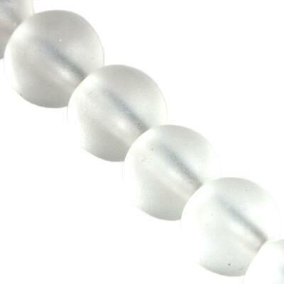 pērle apaļa 4mm Frosted Beads (50gab) kristāla
