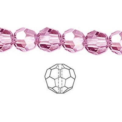 pērle apaļa slīpēta 10mm (12gab) Pink Crystal