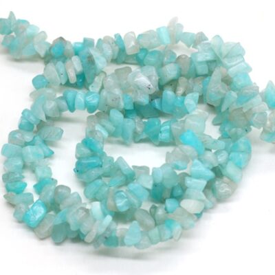 šķembas Amazonite 3x5-4x6mm 20cm g.zilas