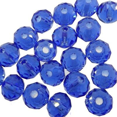 apaļa plakana slīpēta 5x6mm (20gab) Medium Blue