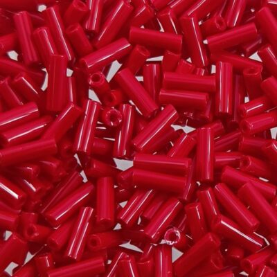 pērlītes trubiņas 7mm sarkanas "Red Coral" (25g) Čehija