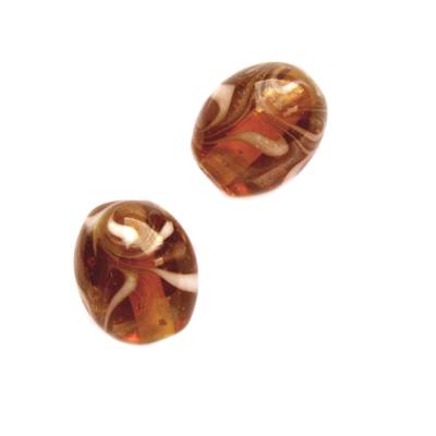 pērle ovāla 13x10mm viļņi Indija