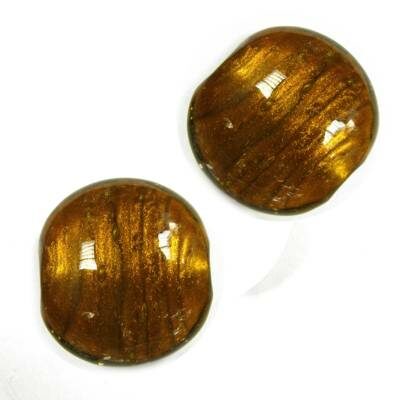 pērle tablete 20mm brūna - sudraba mākonis (Indija)