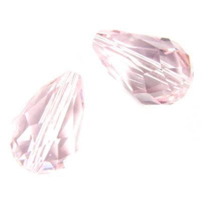 pērle lāse slīpēta 16x12mm Indija, rozā AB