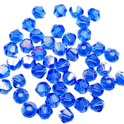 pērle konuss slīpēta 4mm zila AB